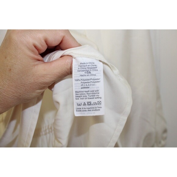 J.Crew Off White Satin Crepe Peplum Hem Blouse Size‎ 2 - Picture 7 of 10